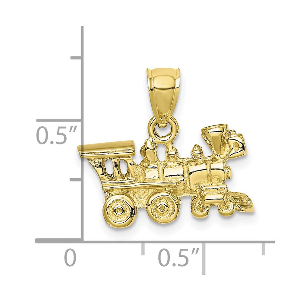 10k Yellow Gold 18.65 mm 3-D Locomotive Pendant (3.5 grams)