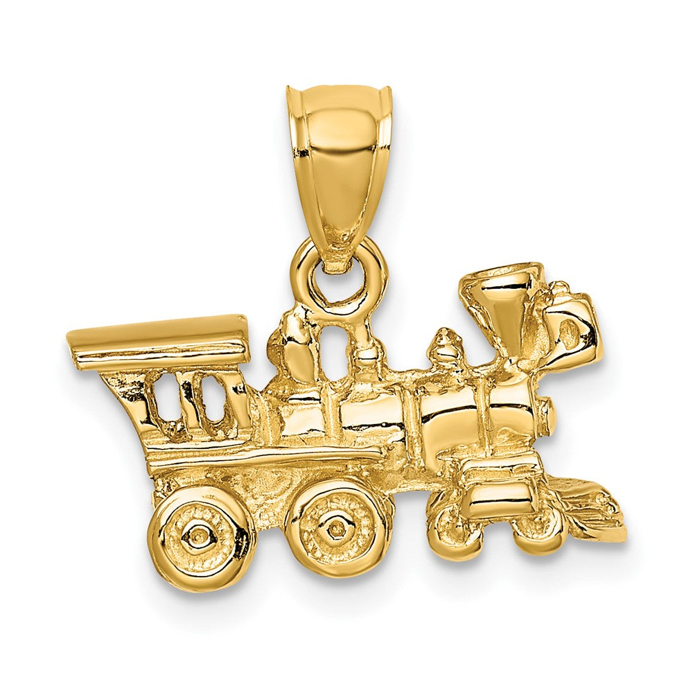 10k Yellow Gold 18.65 mm 3-D Locomotive Pendant (3.5 grams)