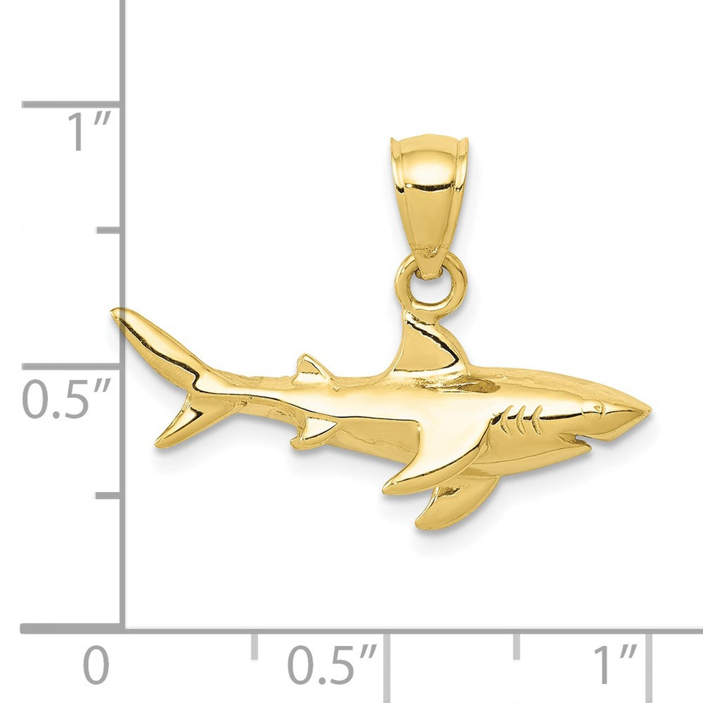 10k Yellow Gold 24 mm Shark Pendant (1.27 grams)