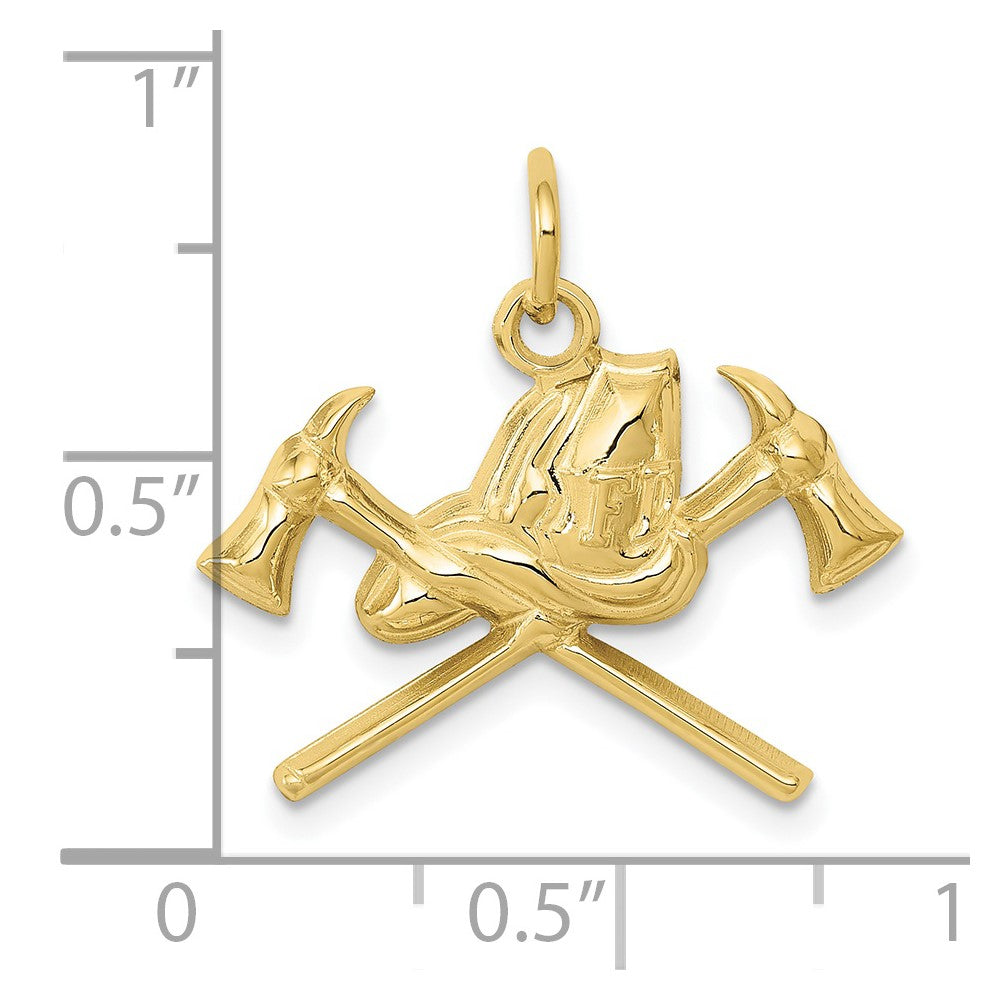 10k Yellow Gold 21 mm Fire Department Charm (0.95 grams)