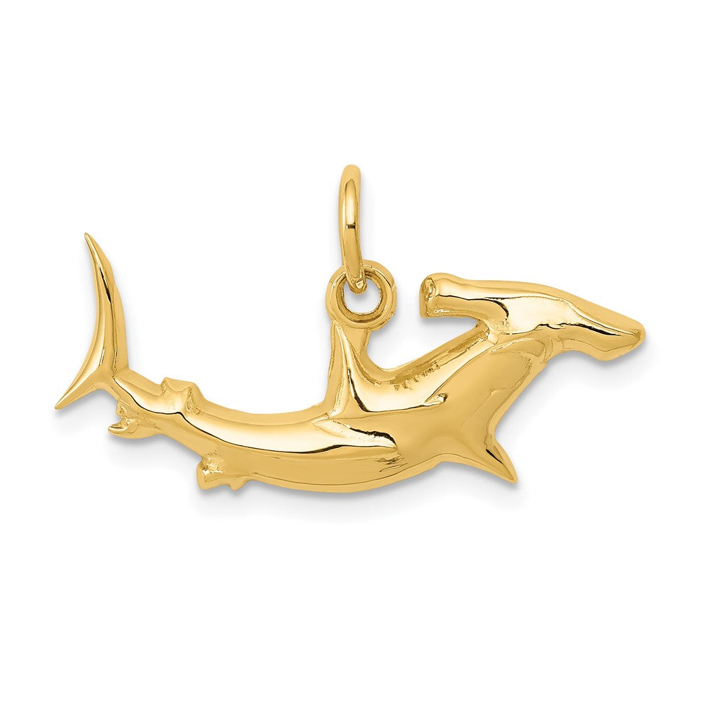 10k Yellow Gold 25 mm rhead Shark Charm (0.83 grams)