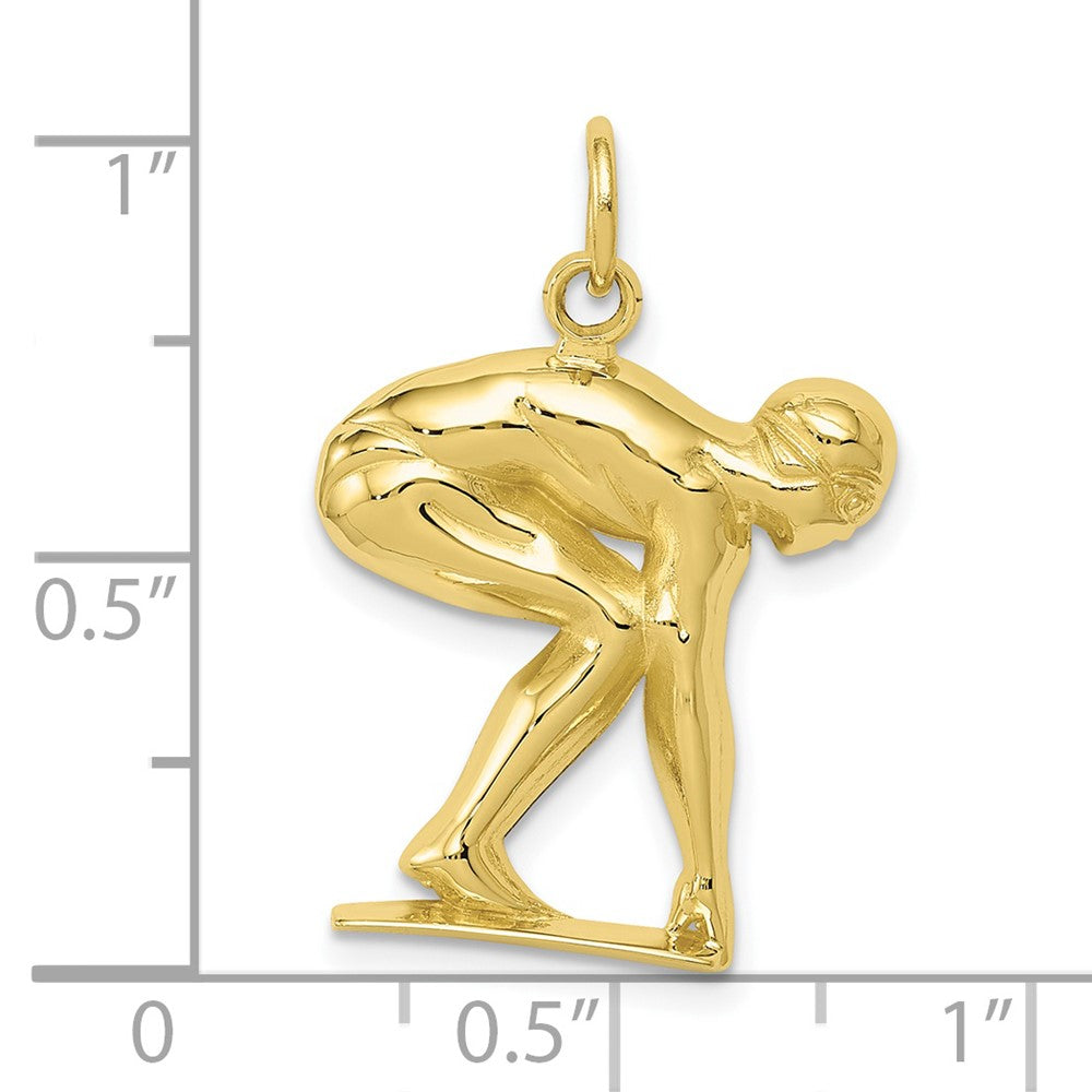 10k Yellow Gold 18 mm r/diver Charm (1.23 grams)