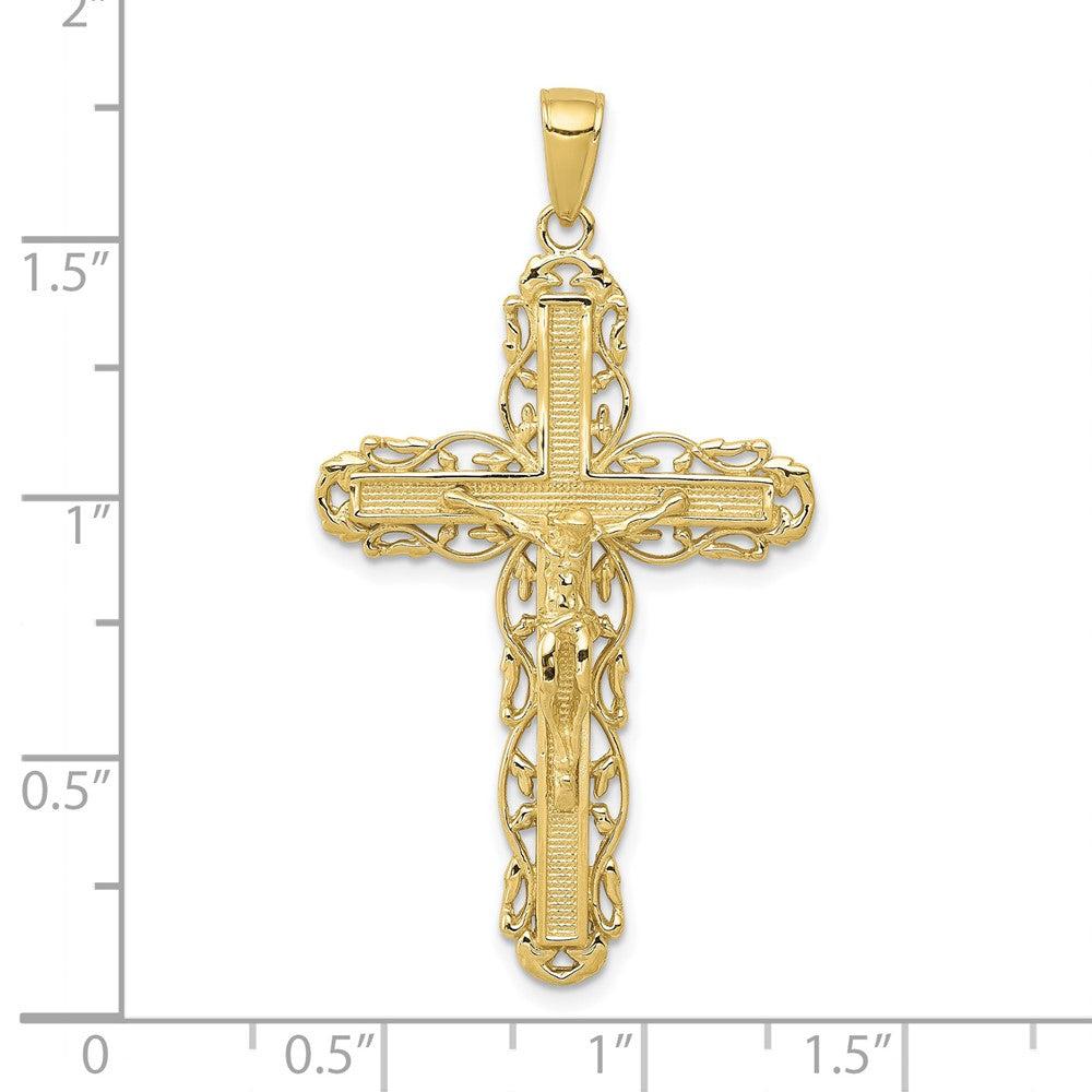 10k Yellow Gold 24 mm Jesus Crucifix Pendant (2.88 grams)