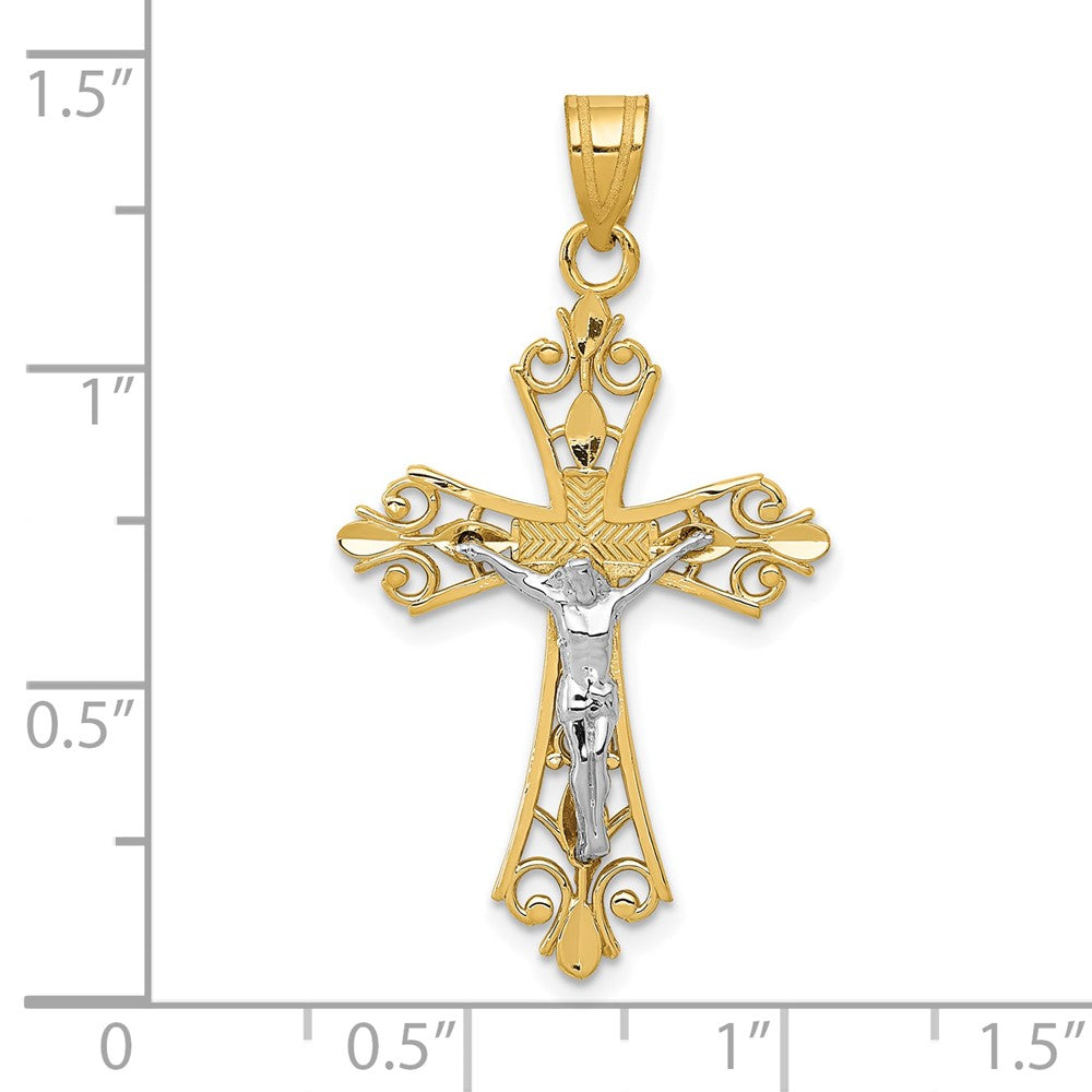 10k Two-tone 20 mm Two-tone Pendant (1.43 grams)