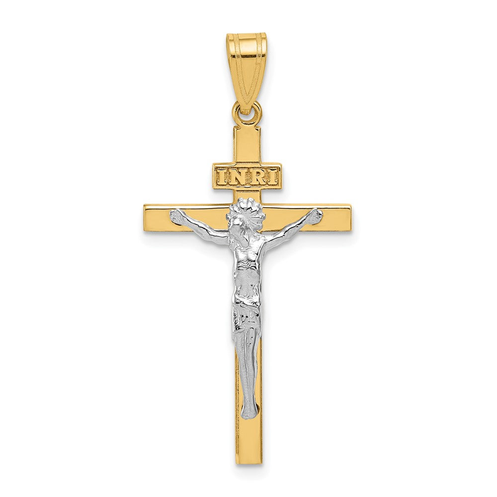 10k Two-tone 17 mm Two-tone INRI Jesus Crucifix Pendant