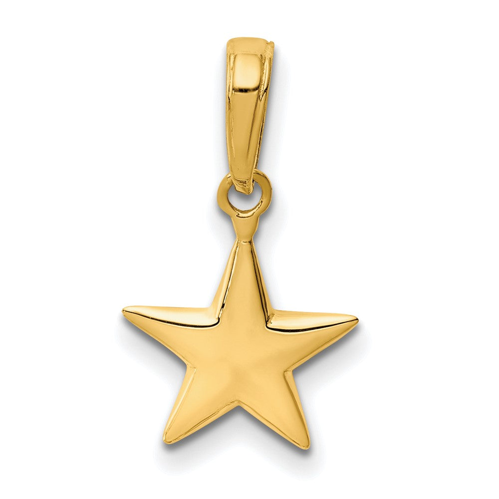 10k Yellow Gold 11 mm Small Polished 3-D Star Charm (0.81 grams)