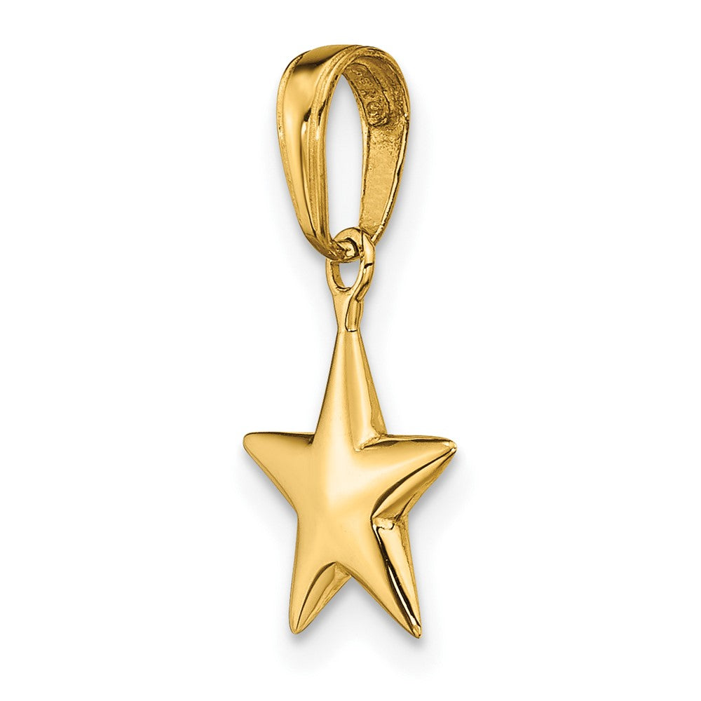 10k Yellow Gold 11 mm Small Polished 3-D Star Charm (0.81 grams)