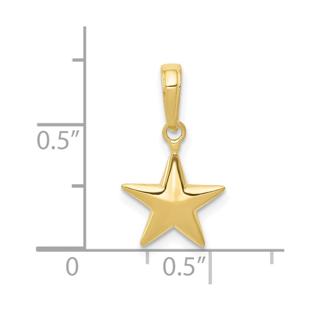 10k Yellow Gold 11 mm Small Polished 3-D Star Charm (0.81 grams)