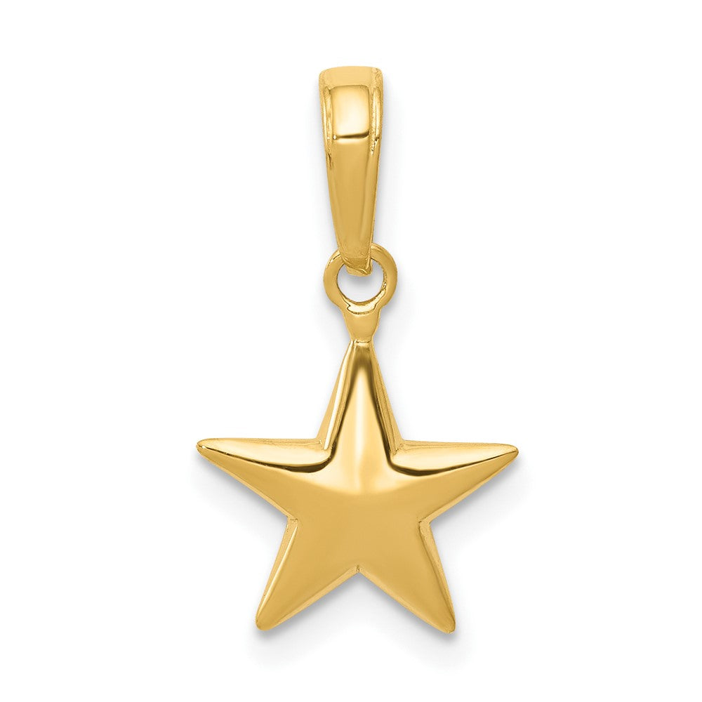 10k Yellow Gold 11 mm Small Polished 3-D Star Charm (0.81 grams)