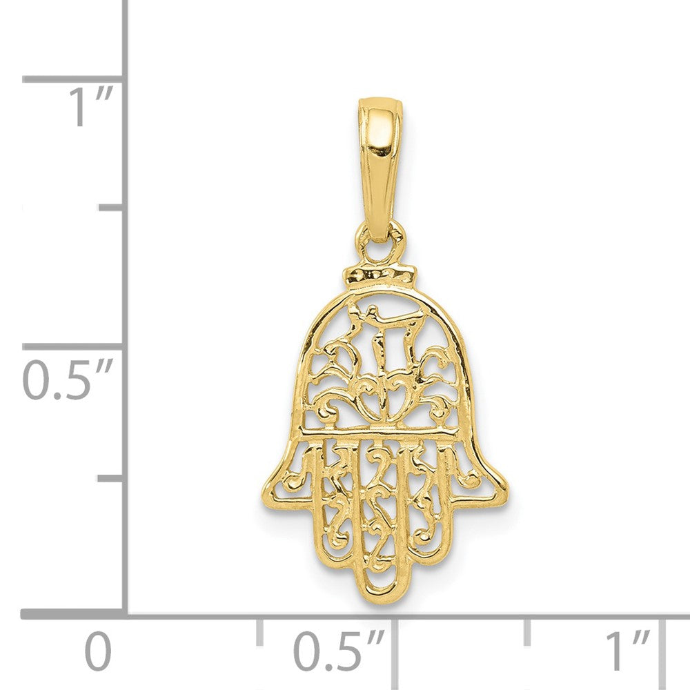 10k Yellow Gold 12 mm Chamseh Pendant (0.7 grams)