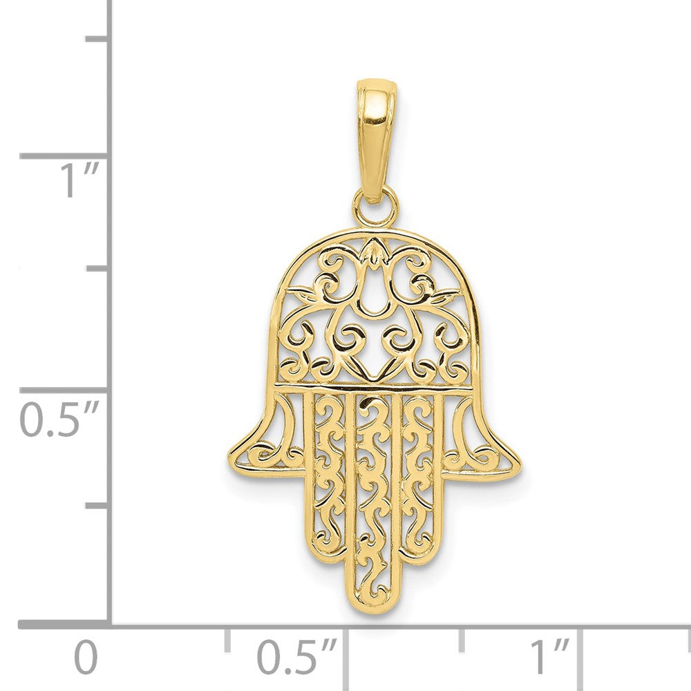 10k Yellow Gold 17 mm Chamseh Pendant (1.09 grams)