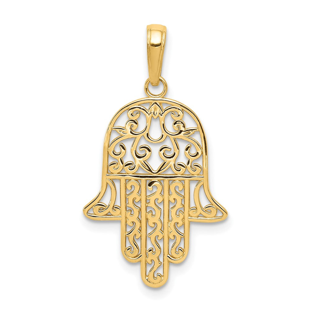 10k Yellow Gold 17 mm Chamseh Pendant (1.09 grams)