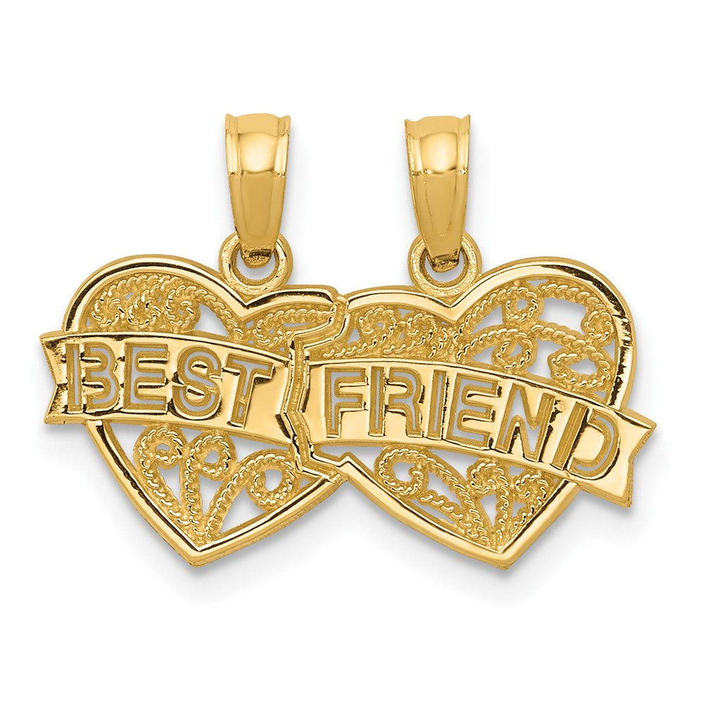 10k Yellow Gold 10.5 mm BEST FRIEND 2 Piece Break-A-Part Charm (1.01 grams)