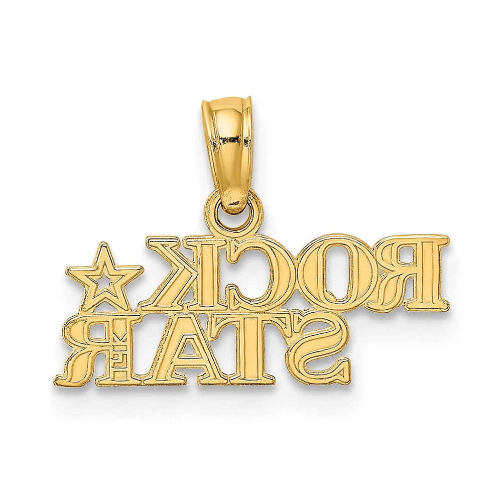 10k Yellow Gold 17.1 mm Polished ROCK STAR Charm (0.56 grams)