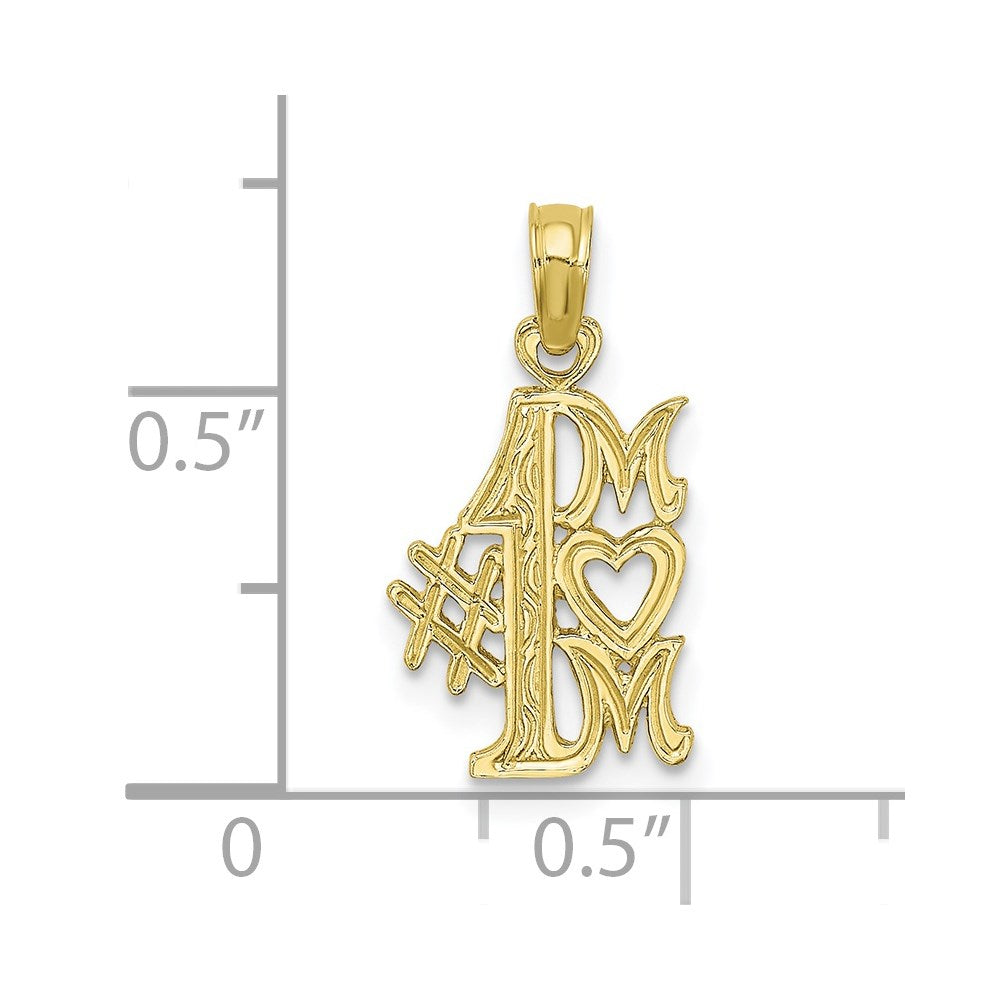 10k Yellow Gold 10.2 mm #1 MOM Pendant (0.57 grams)