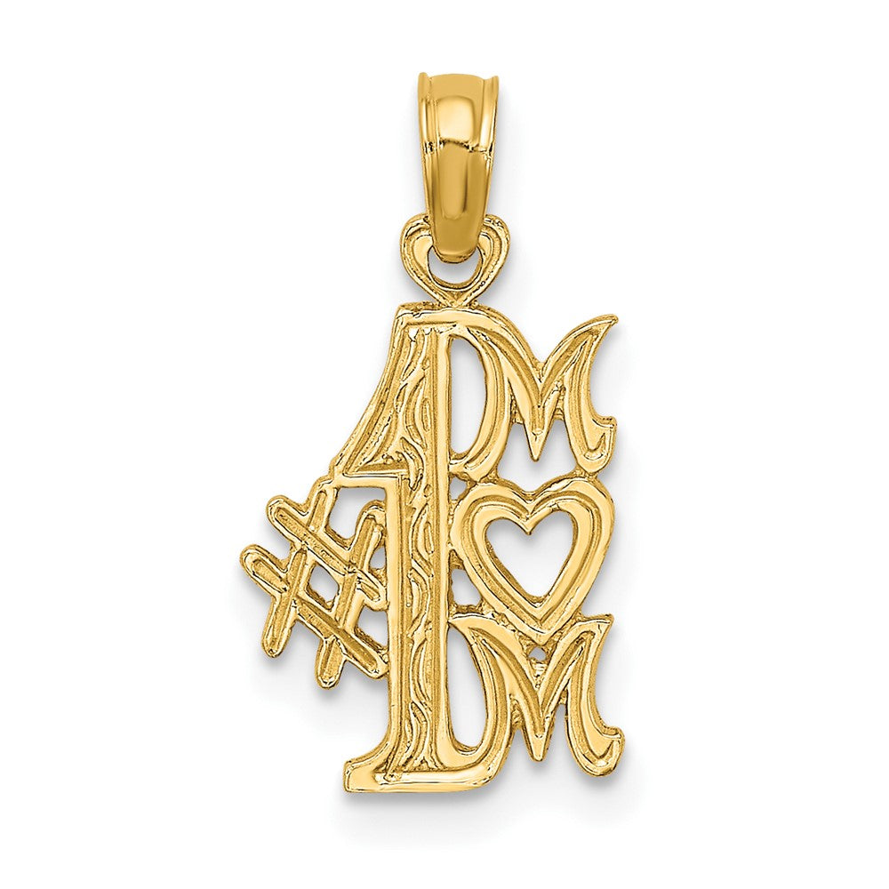 10k Yellow Gold 10.2 mm #1 MOM Pendant (0.57 grams)