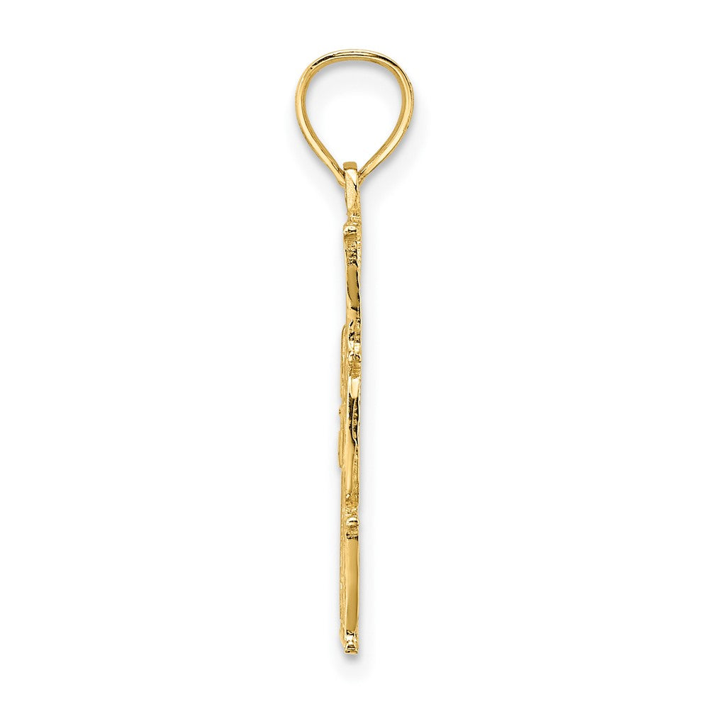 10k Yellow Gold 15.1 mm #1 MOM Vertical Pendant