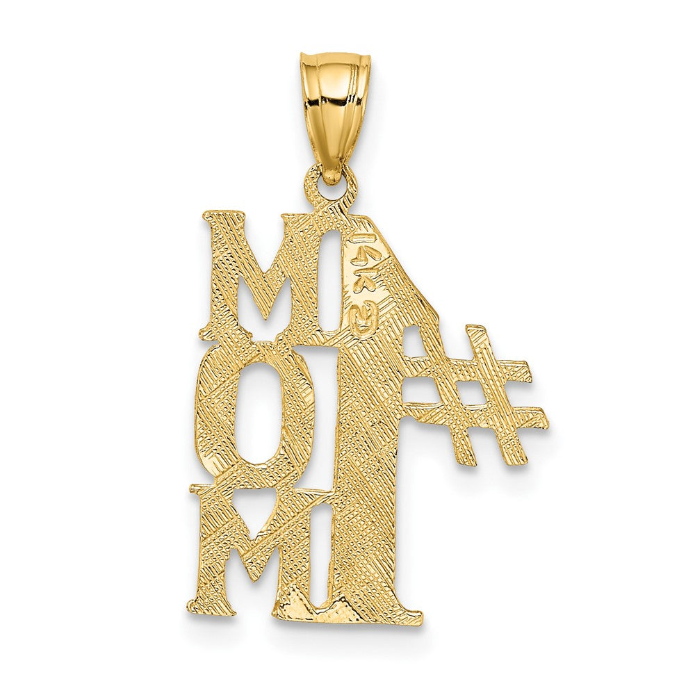 10k Yellow Gold 15.1 mm #1 MOM Vertical Pendant (0.82 grams)