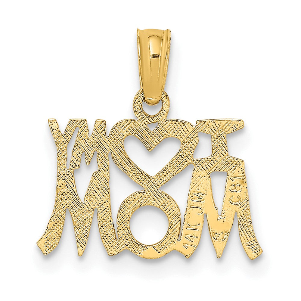 10k Yellow Gold 14.9 mm I HEART MY MOM Pendant (0.52 grams)