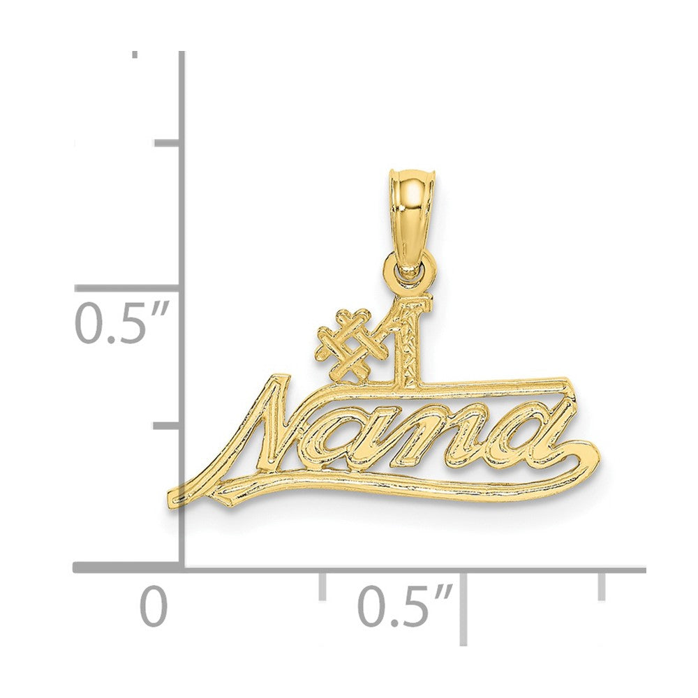 10k Yellow Gold 21.1 mm #1 NANA Script Charm (0.6 grams)