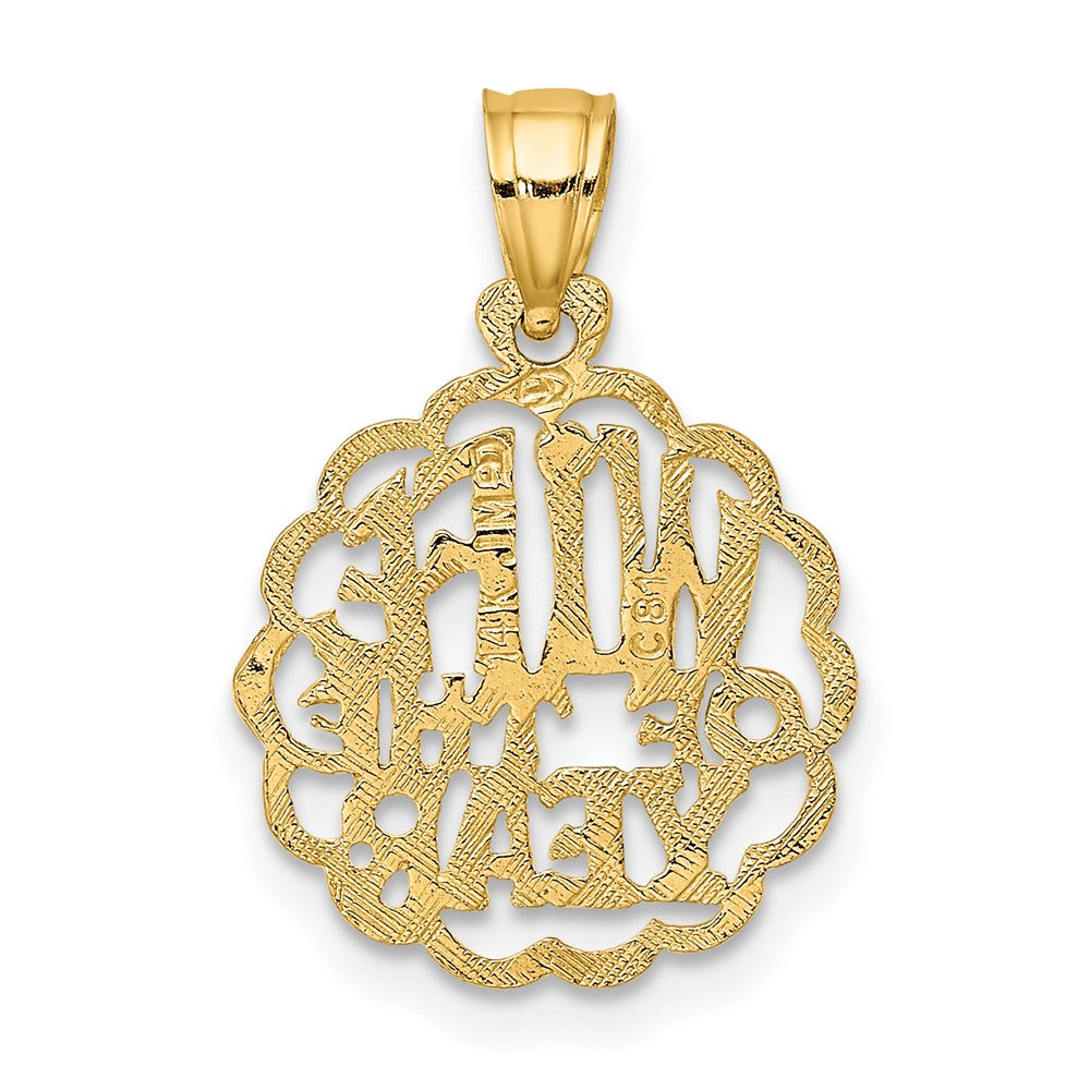 10k Yellow Gold 14.5 mm WIFE OF THE YEAR Pendant (0.59 grams)