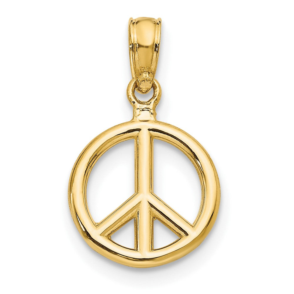 10k Yellow Gold 10 mm Polished Peace Symbol Pendant (0.67 grams)