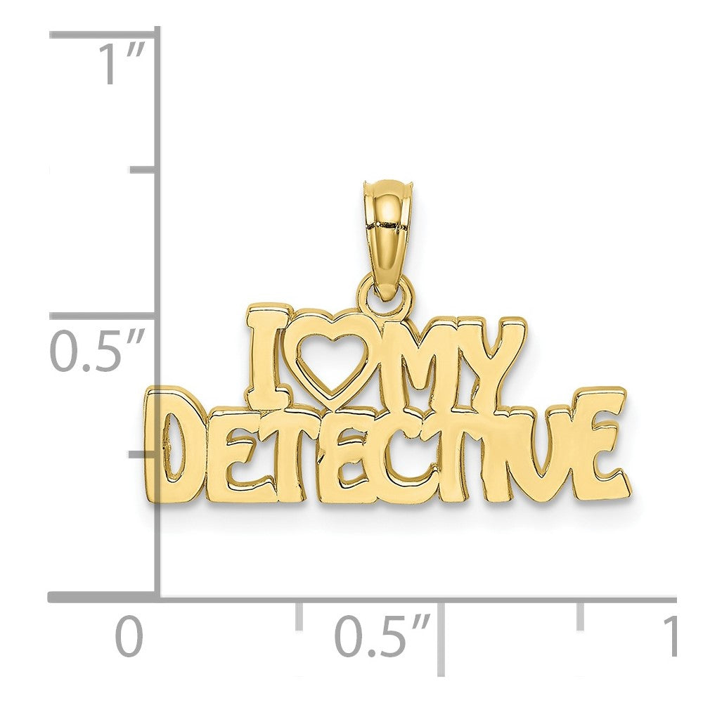 10k Yellow Gold 22.85 mm I HEART MY DETECTIVE Charm (1.21 grams)