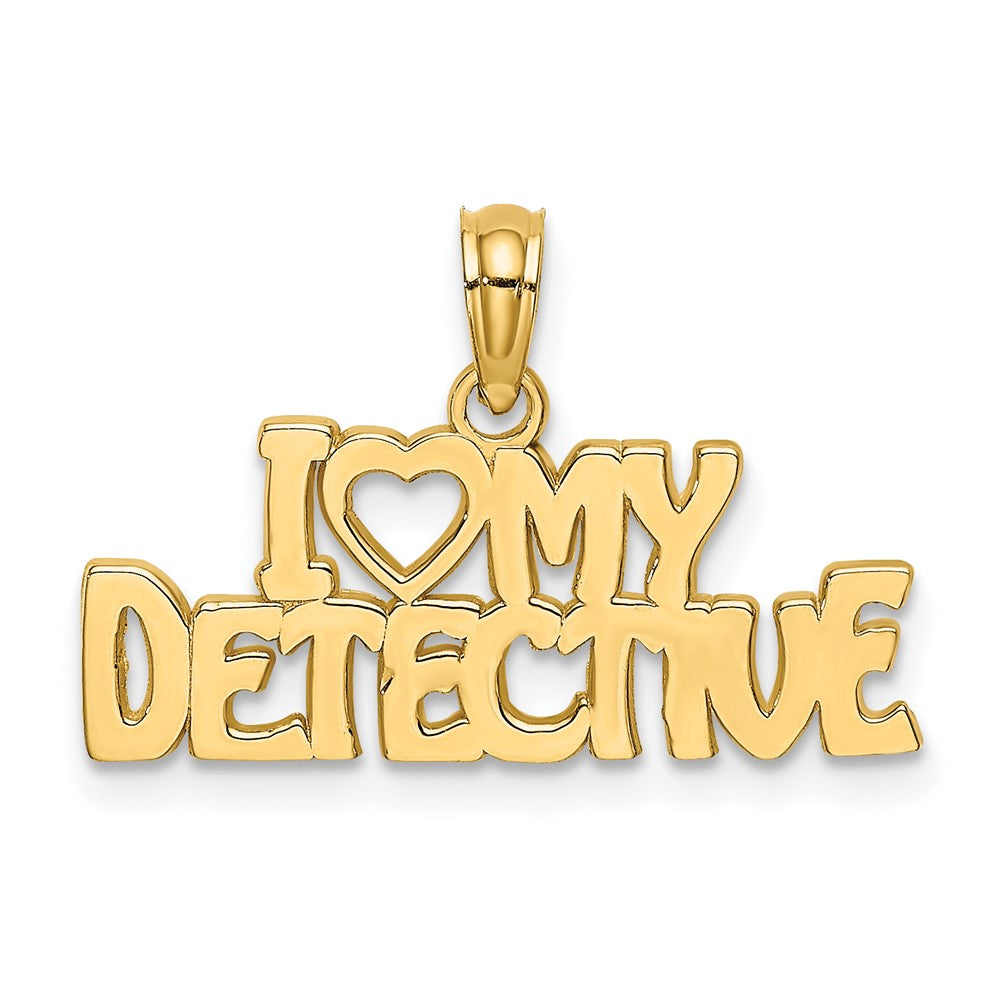 10k Yellow Gold 22.85 mm I HEART MY DETECTIVE Charm (1.21 grams)