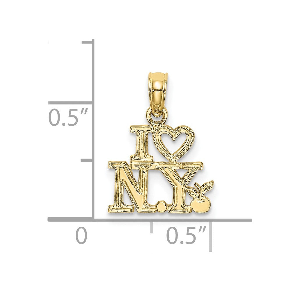 10k Yellow Gold 12.3 mm I HEART NY Charm