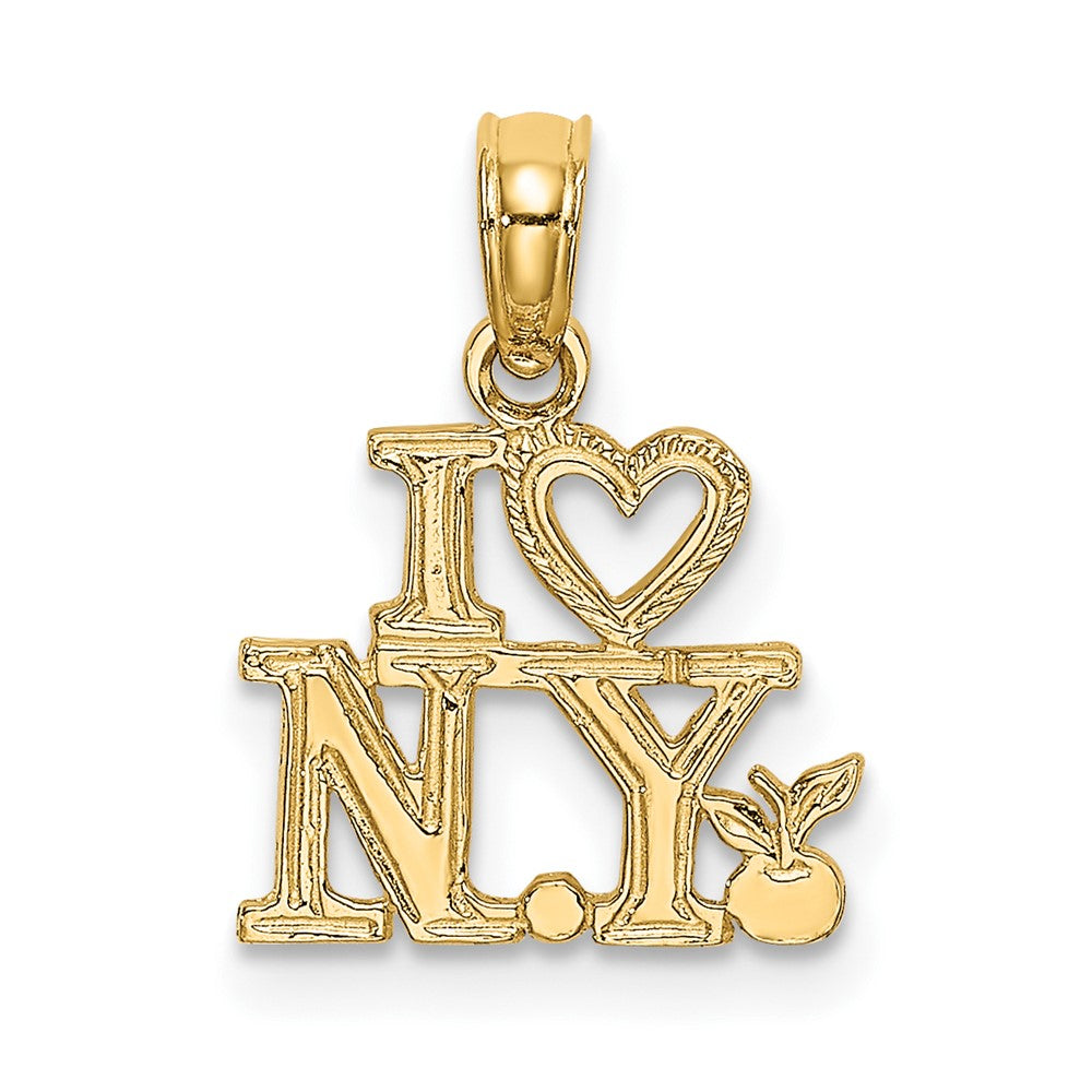 10k Yellow Gold 12.3 mm I HEART NY Charm