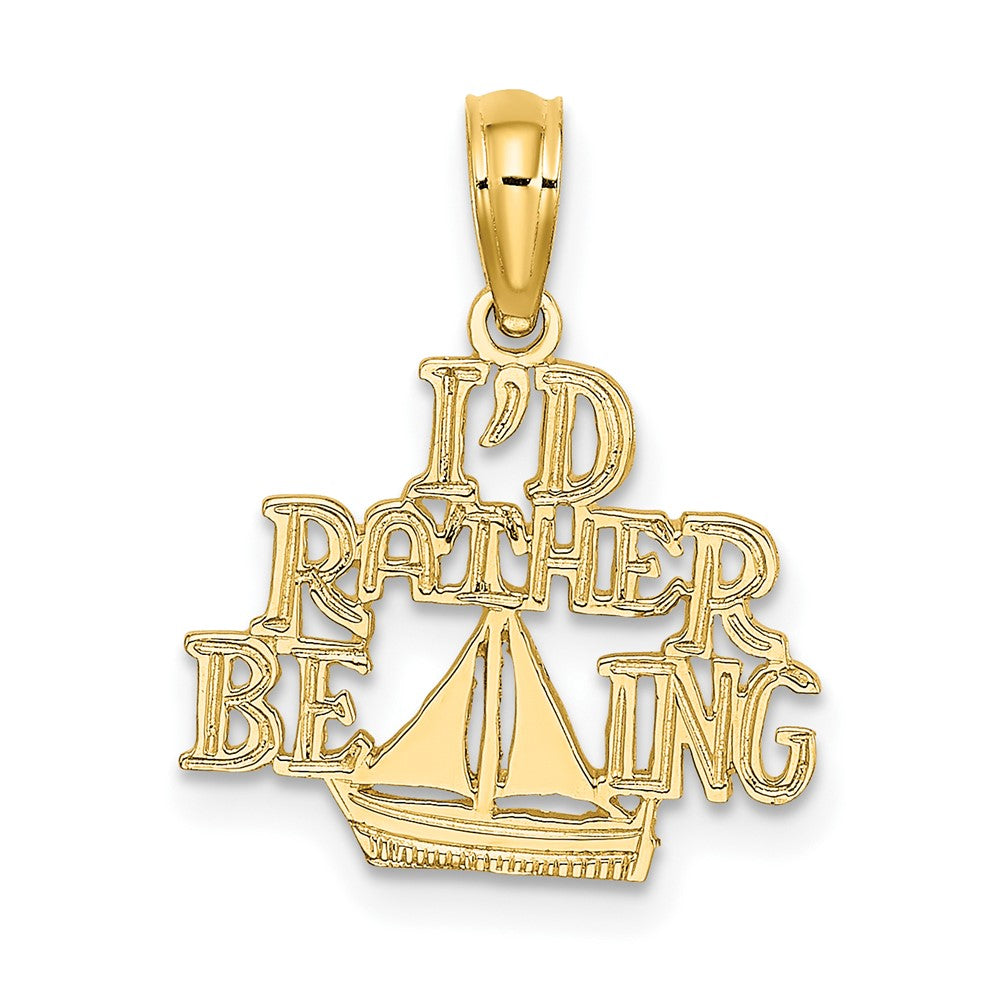 10k Yellow Gold 14 mm I'D RATHER BE SAILING Charm (0.59 grams)