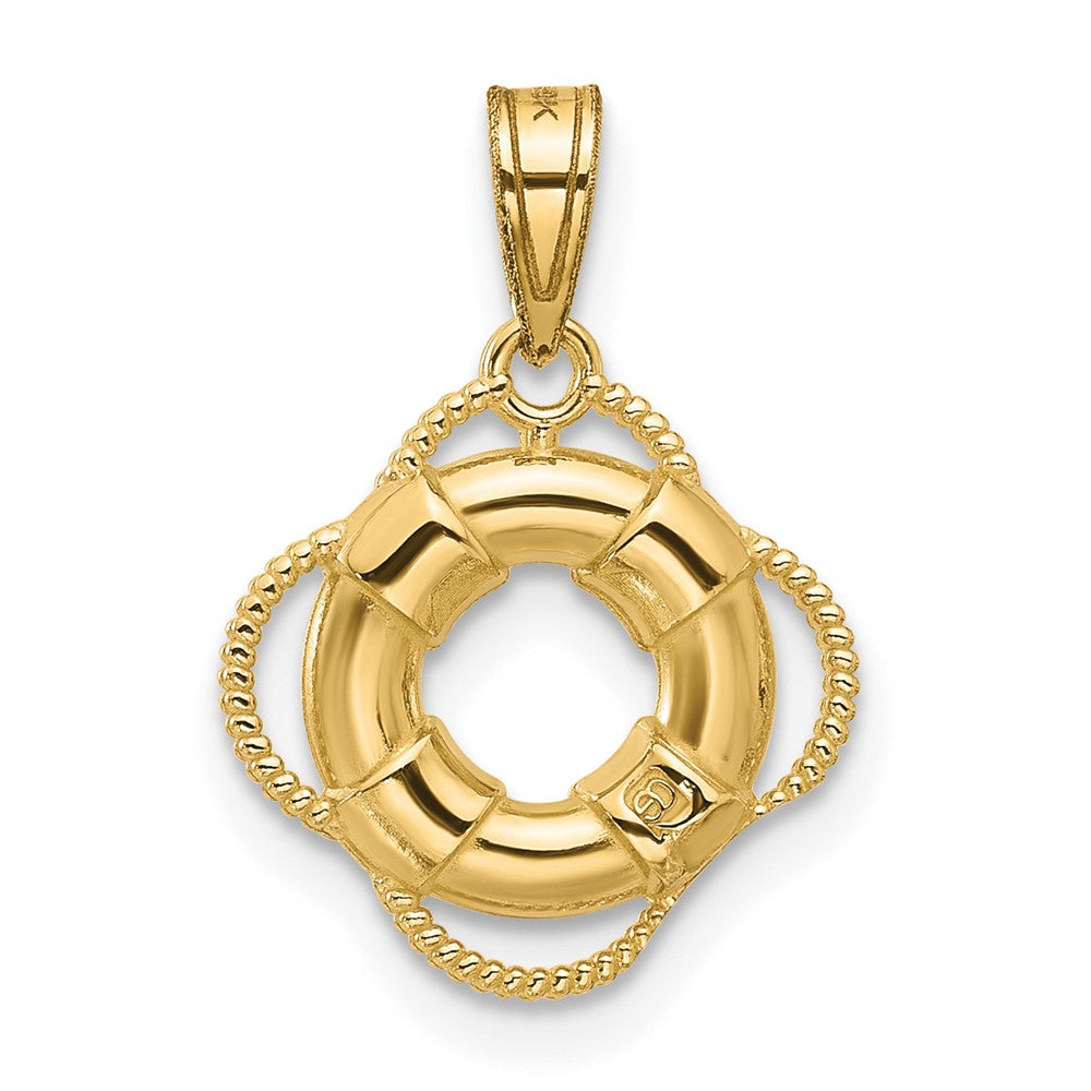 10k Yellow Gold 13.4 mm Life Preserver Charm (1.52 grams)