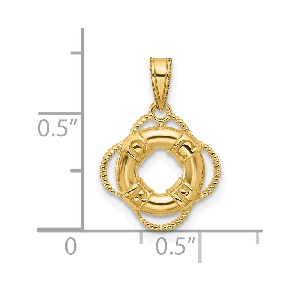 10k Yellow Gold 13.4 mm Life Preserver Charm (1.52 grams)