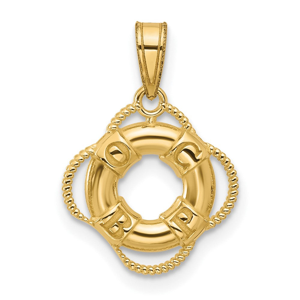 10k Yellow Gold 13.4 mm Life Preserver Charm (1.52 grams)