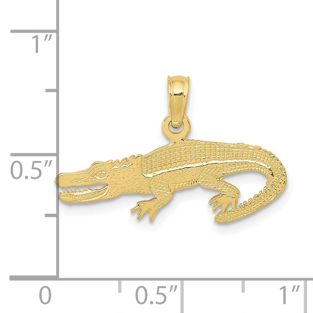 10k Yellow Gold 22.5 mm Textured Alligator Pendant (0.75 grams)