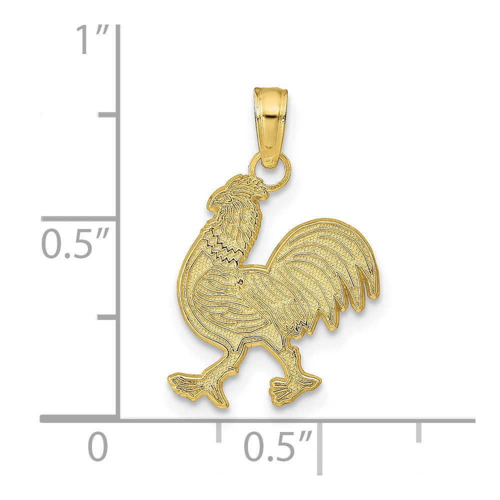 10k Yellow Gold 13 mm Rooster Pendant (0.72 grams)