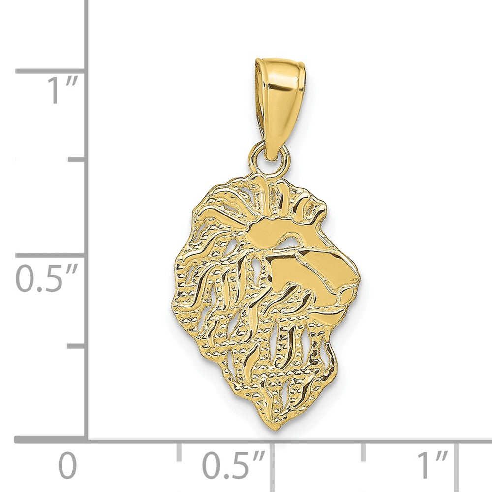 10k Yellow Gold 13 mm Lion Head Pendant (0.99 grams)