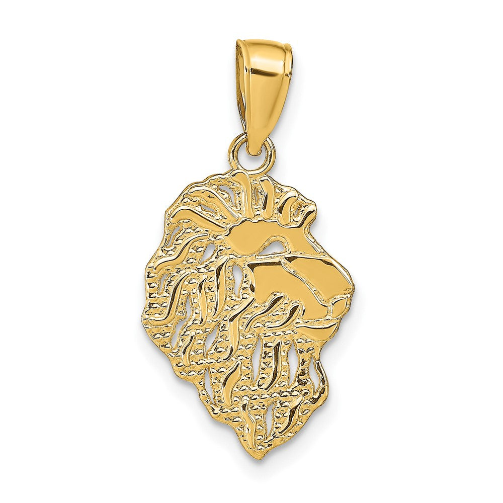 10k Yellow Gold 13 mm Lion Head Pendant (0.99 grams)