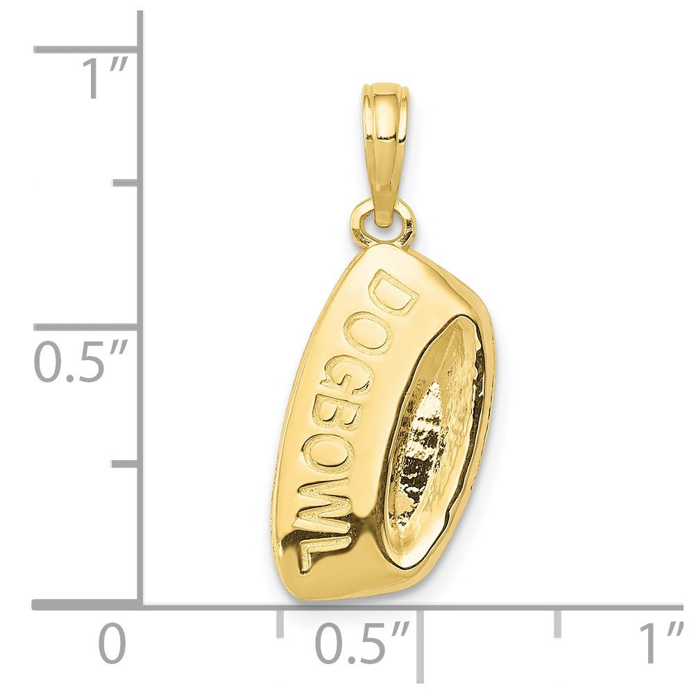 10k Yellow Gold 10 mm DOG BOWL Pendant (0.92 grams)