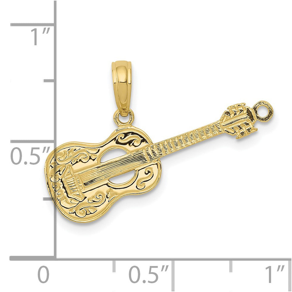 10k Yellow Gold 20 mm Guitar Pendant (0.85 grams)