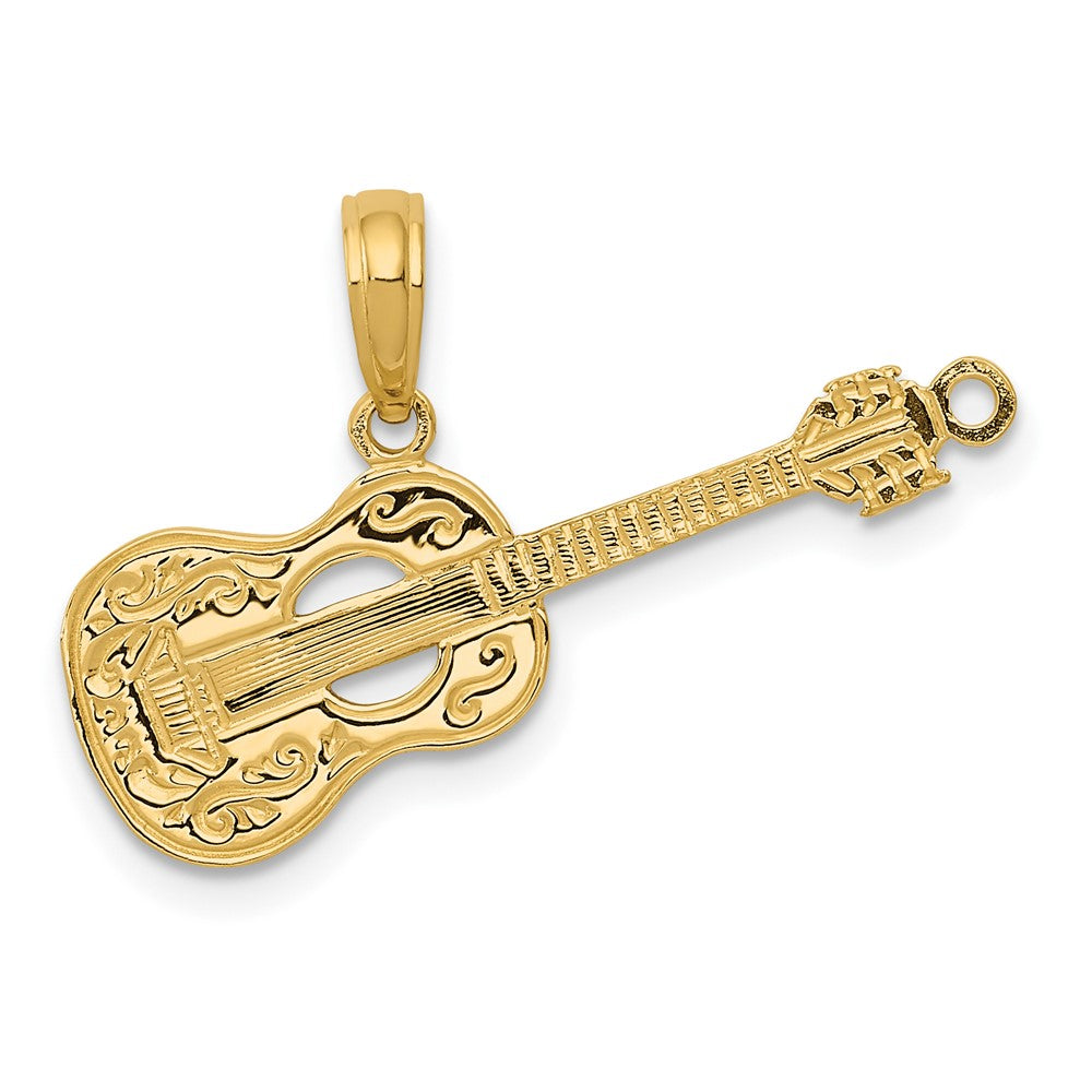 10k Yellow Gold 20 mm Guitar Pendant (0.85 grams)