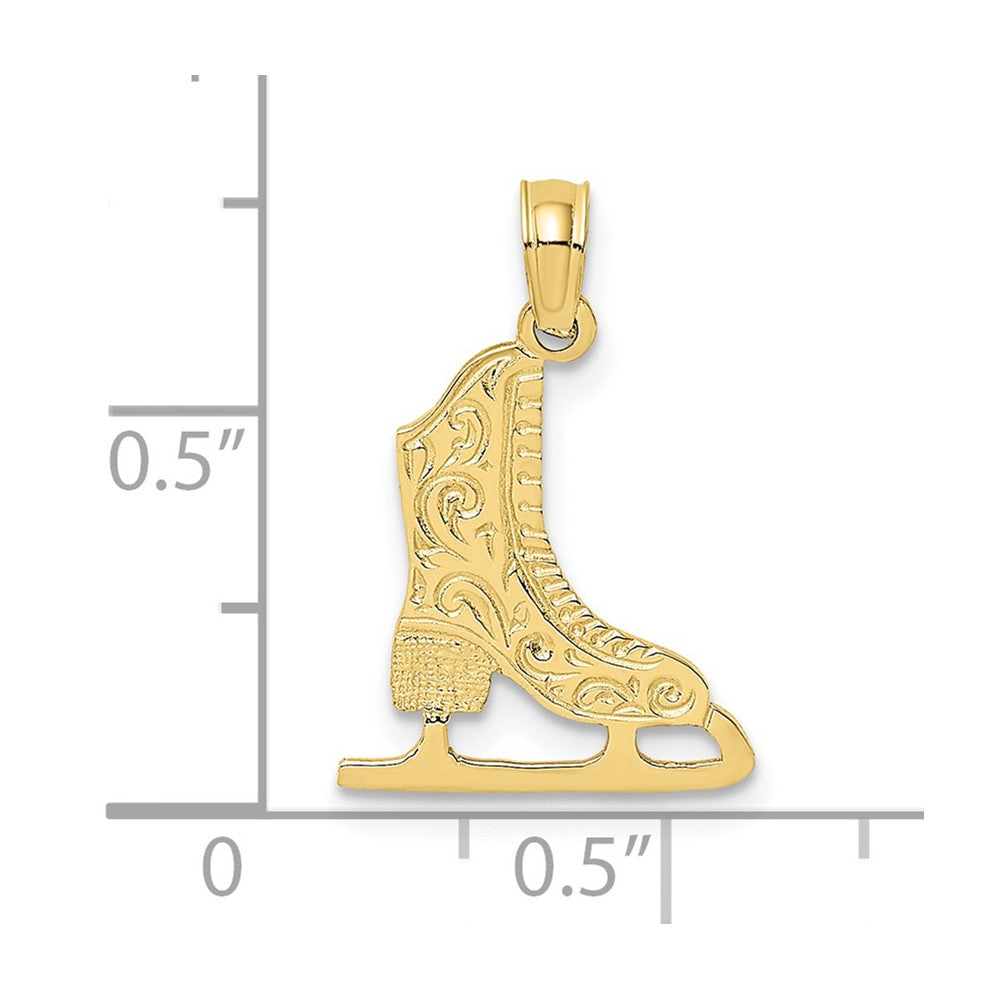 10k Yellow Gold 13 mm Ice Skate Charm (0.58 grams)