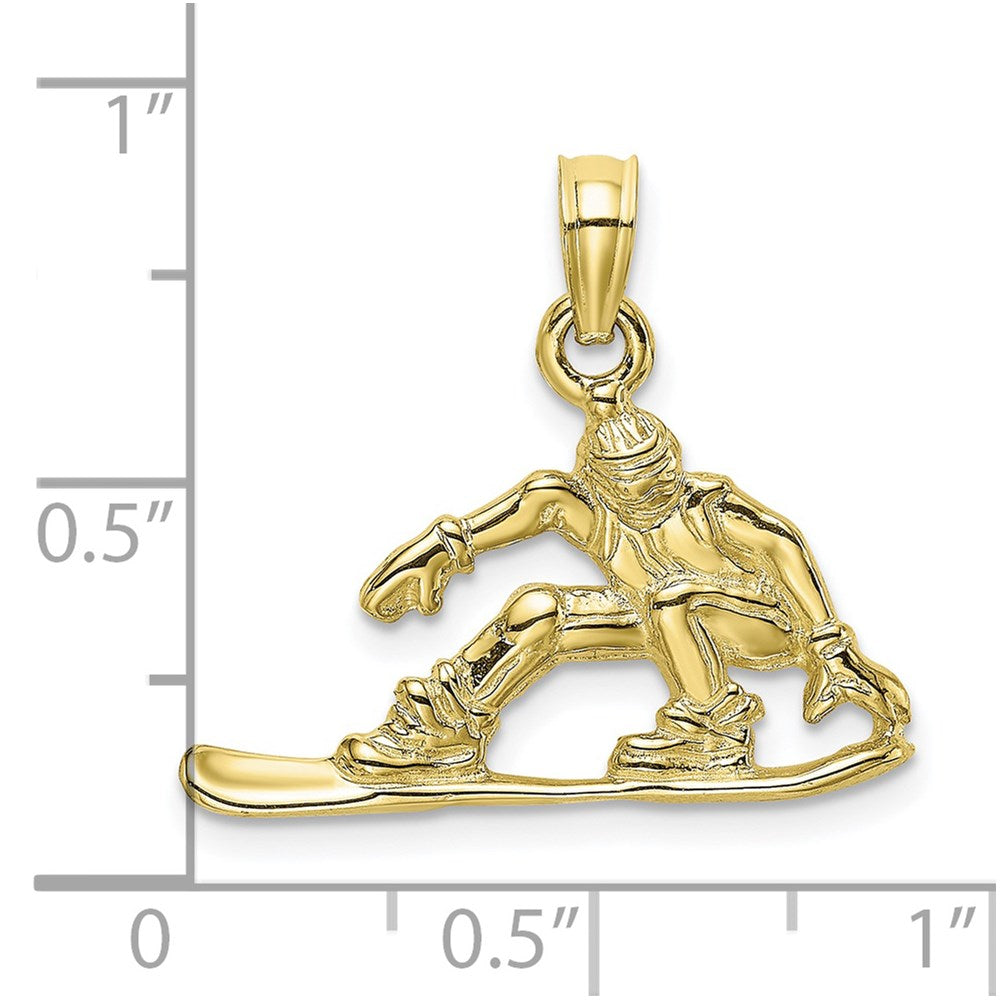 10k Yellow Gold 21.6 mm Snowboarder Charm (1.47 grams)