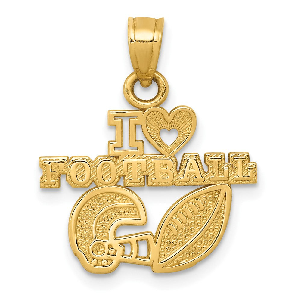 10k Yellow Gold 17.5 mm I HEART FOOTBALL Charm (0.75 grams)