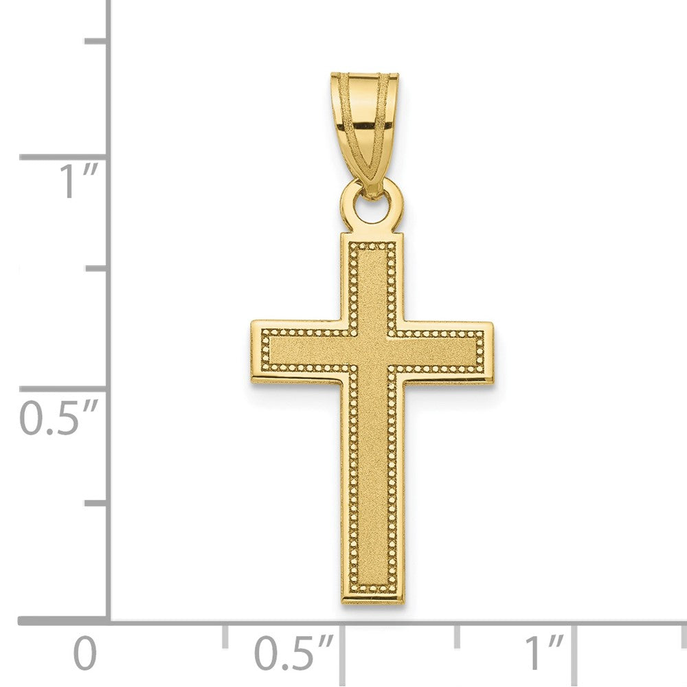 10k Yellow Gold 13 mm Small Satin Cross Pendant (0.66 grams)