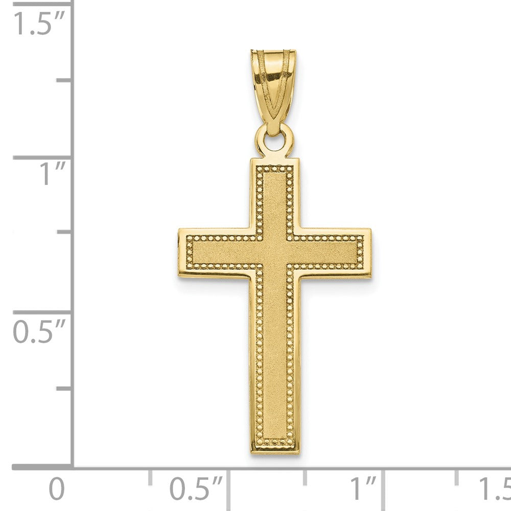 10k Yellow Gold 16 mm Large Satin Cross Pendant (0.86 grams)