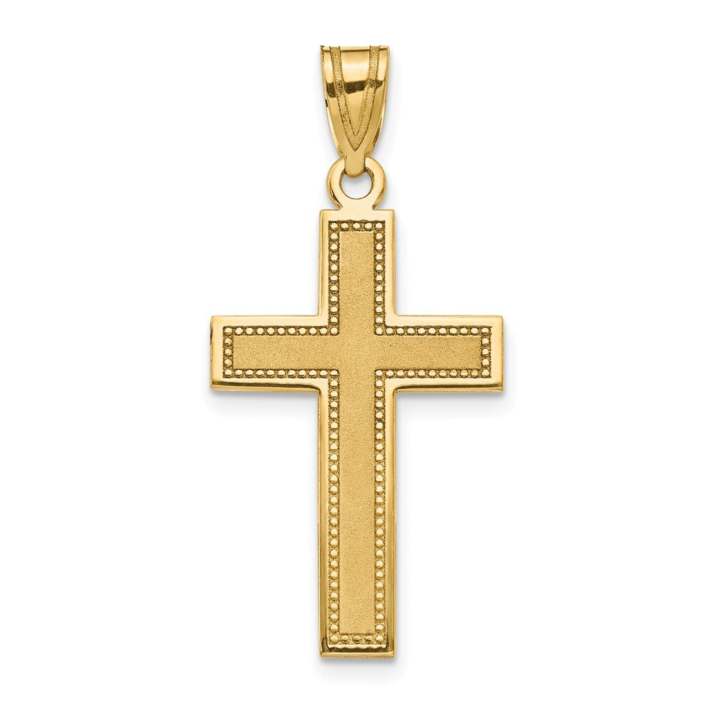 10k Yellow Gold 16 mm Large Satin Cross Pendant (0.86 grams)