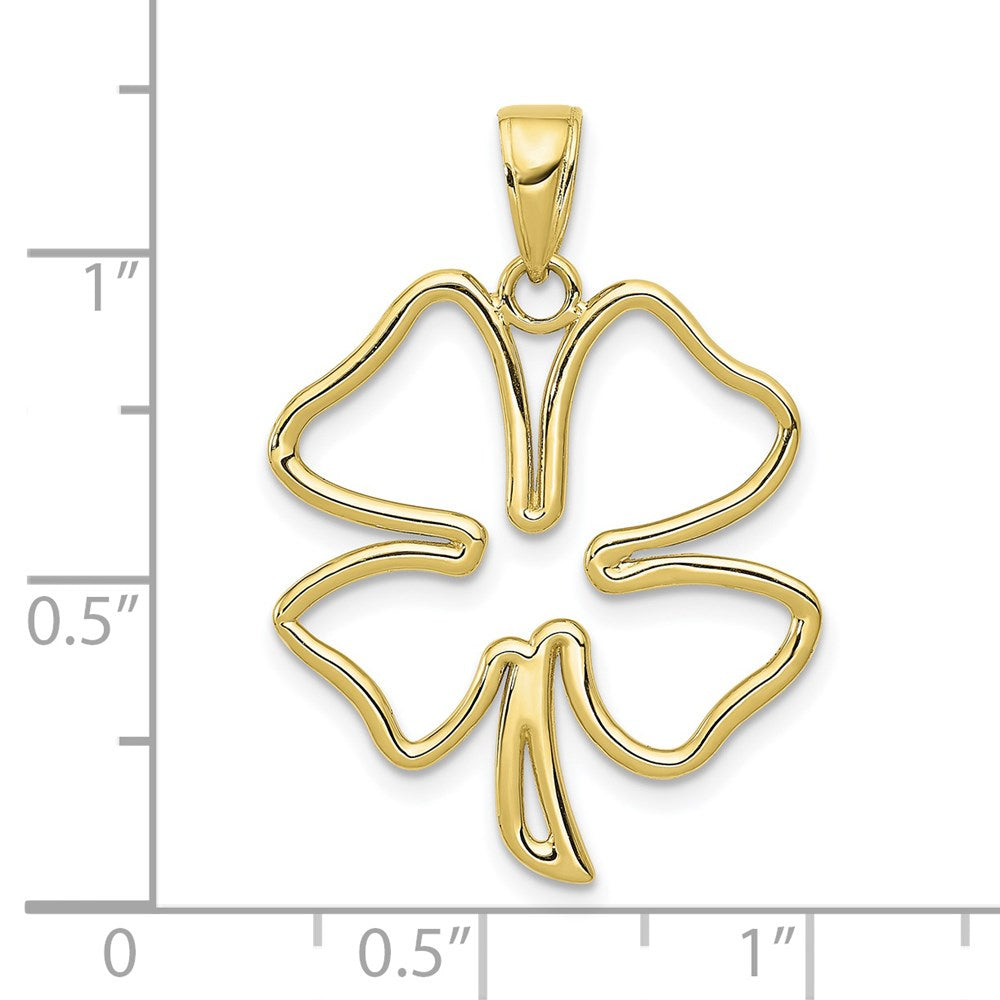 10k Yellow Gold 20 mm 4-Leaf Clover Pendant (1.52 grams)