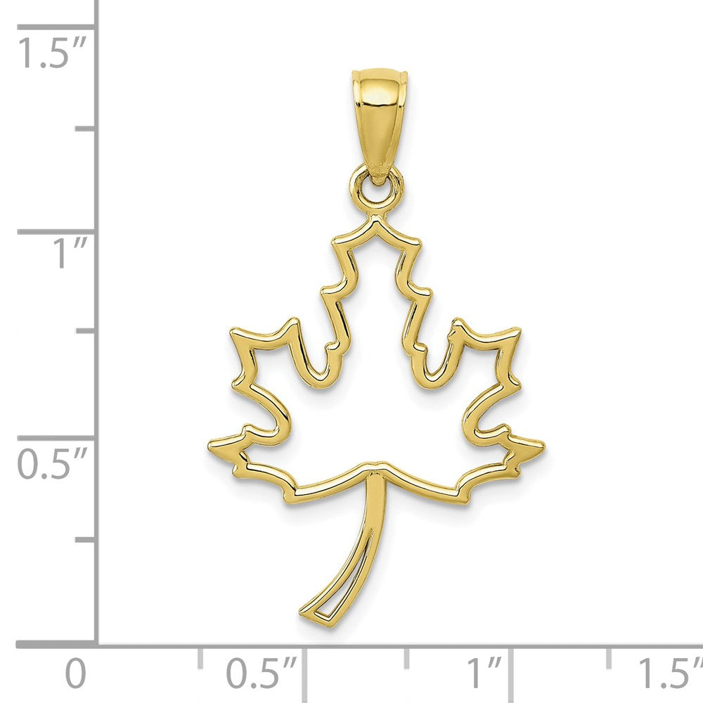 10k Yellow Gold 21 mm Maple Leaf Pendant (1.14 grams)