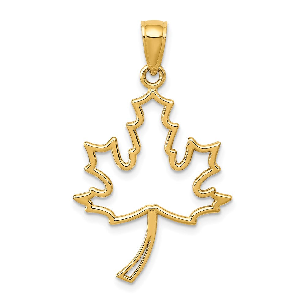 10k Yellow Gold 21 mm Maple Leaf Pendant (1.14 grams)